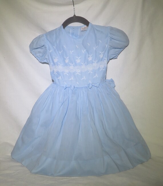 light blue 50s dress