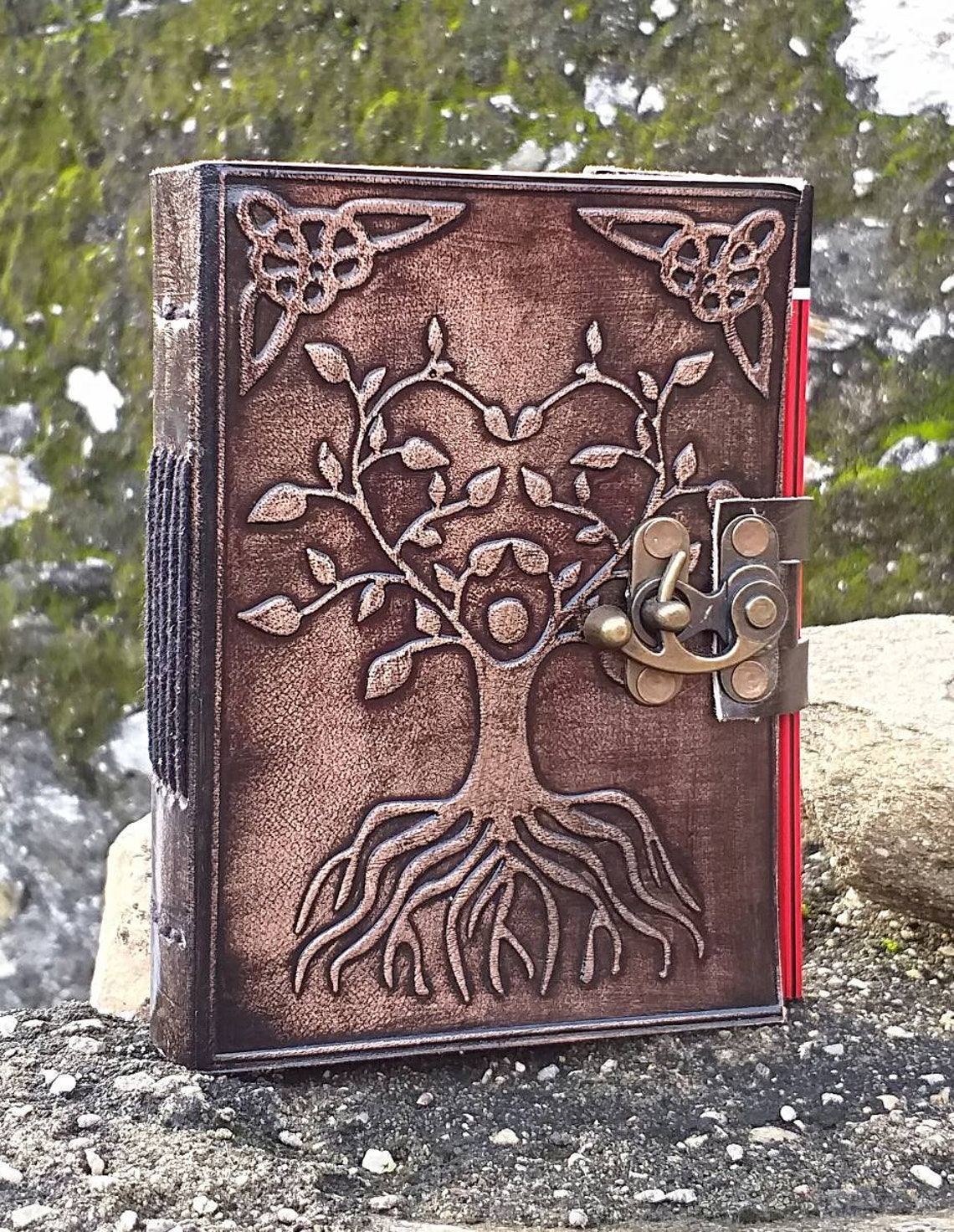 Antique Tree of Life Handmade Embossed Leather Journal Etsy