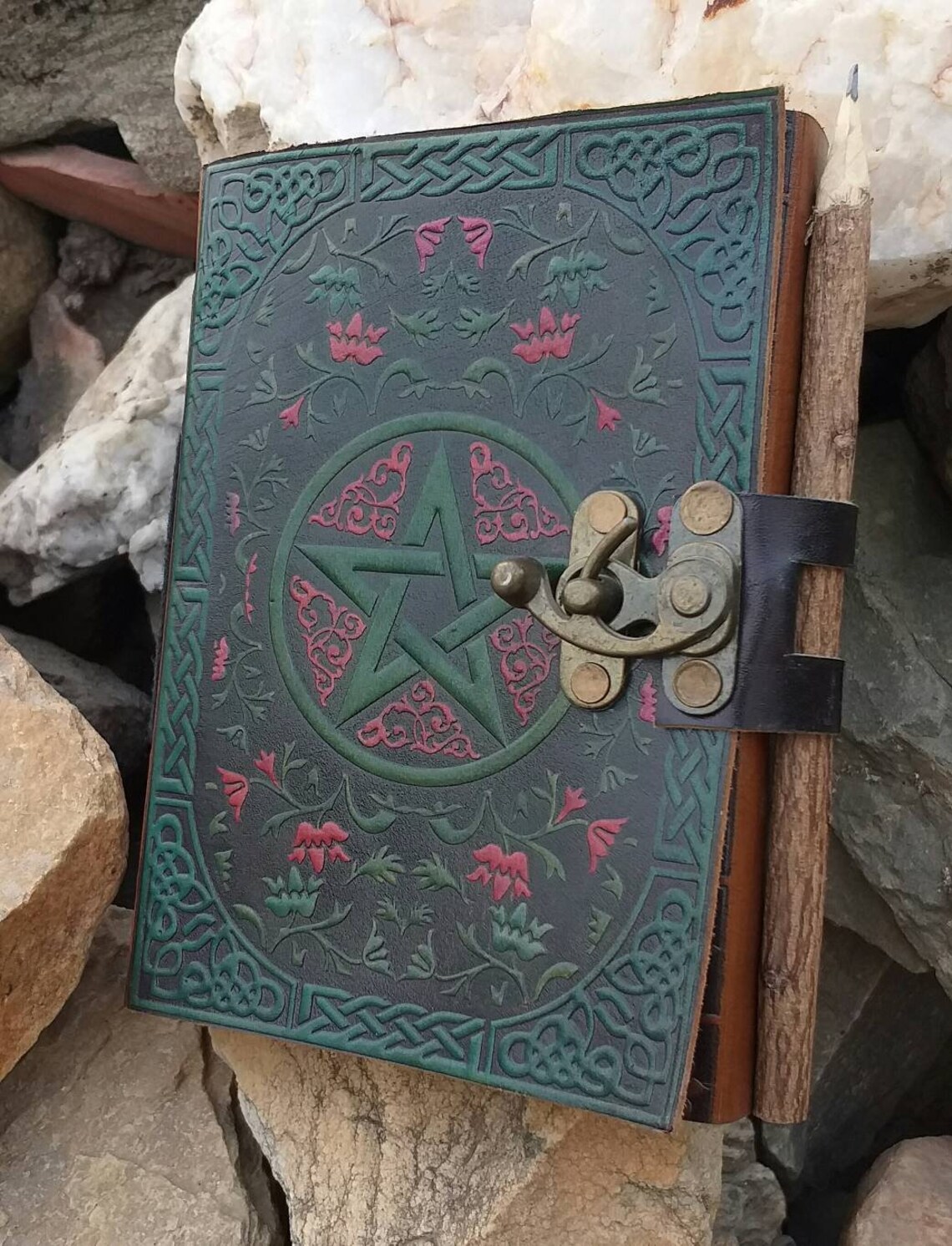 Leather Journal Pentagram Embossed Handmade Leather Journal Etsy