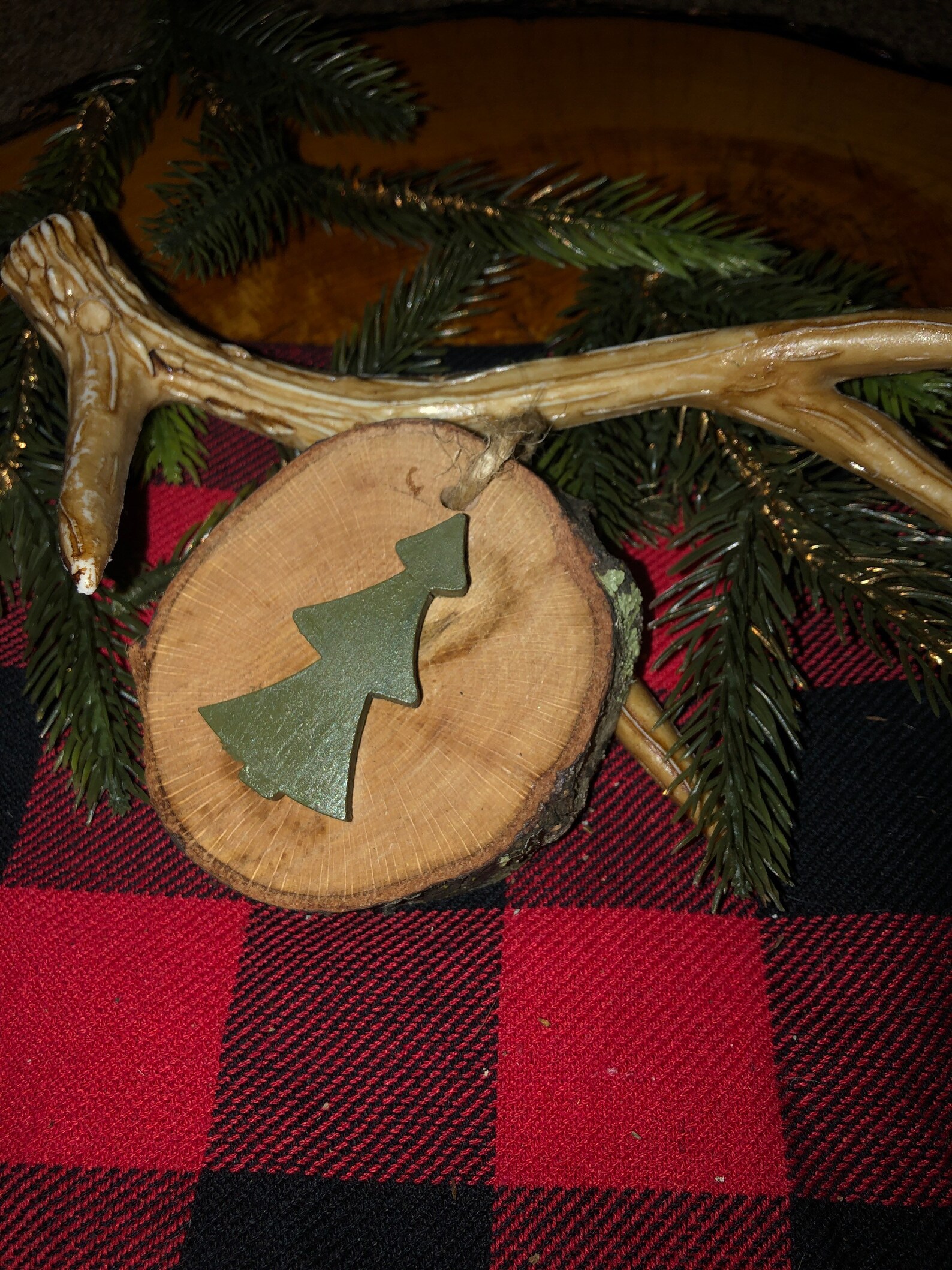 Tree Wood Round Ornament Etsy