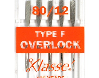 Klasse Serger Type F Overlock Size 80/12 Needles 5 Pack