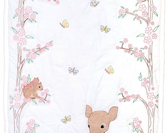 Jack Dempsey Needle Art Hirsch und Freunde Krippe Quilt Top