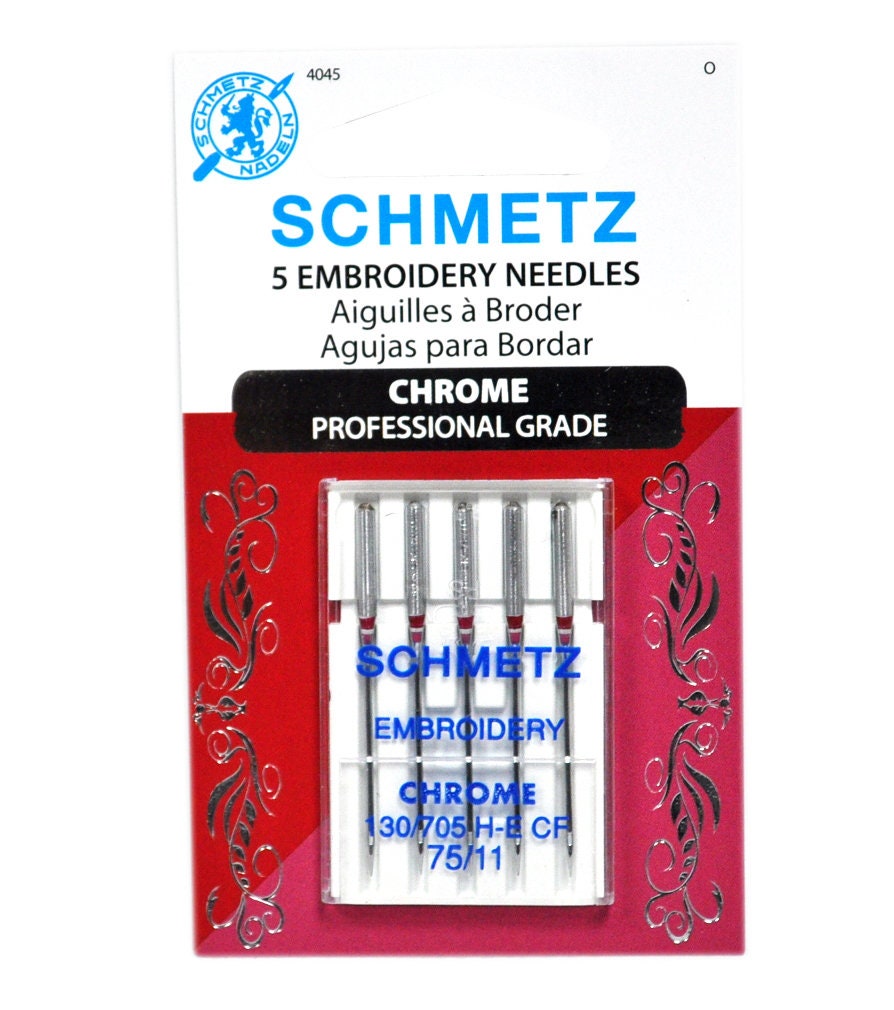 Chrome Embroidery Schmetz Needle 5 ct, Size 75/11 - 1 Package Chrome Embroidery Schmetz Needle 5 ct, Size 75/11 - 1 Package