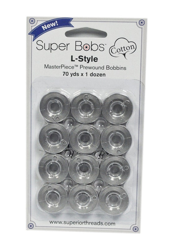 Super Bobs Masterpiece Cotton 70yd Prewound Bobbins 12ct L-style