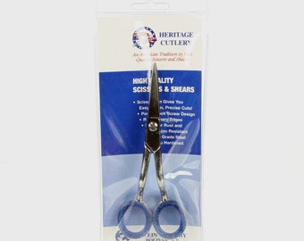 Heritage Cutlery Curved Handle Machine Embroidery Scissors with Microtips VP45