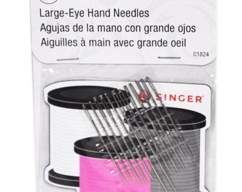 Singer Large Eye Hand Needles With Magnetic Holder