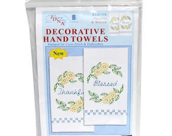 Jack Dempsey Needle Art Toallas de mano decorativas agradecidas y bendecidas