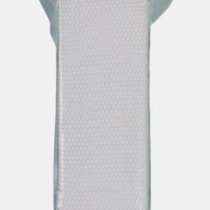 May include: A roll of white woven webbing strap packaged in a clear plastic bag with a header card labeled byannie.com Purse Parts. The strap has a textured, grid-like surface and is folded vertically within the sealed transparent packaging.