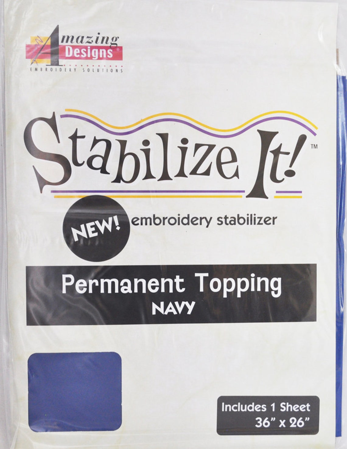 Stabilize It Embroidery Stabilizer. Permanent Topping Navy 1yd Etsy