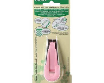 May include: Pink Clover fusible bias tape maker, Art No. 4014, for creating 3/4-inch wide bias tape. The package includes instructions for instant bias tape and using fusible web for fabric projects. Ideal for quilting and sewing.