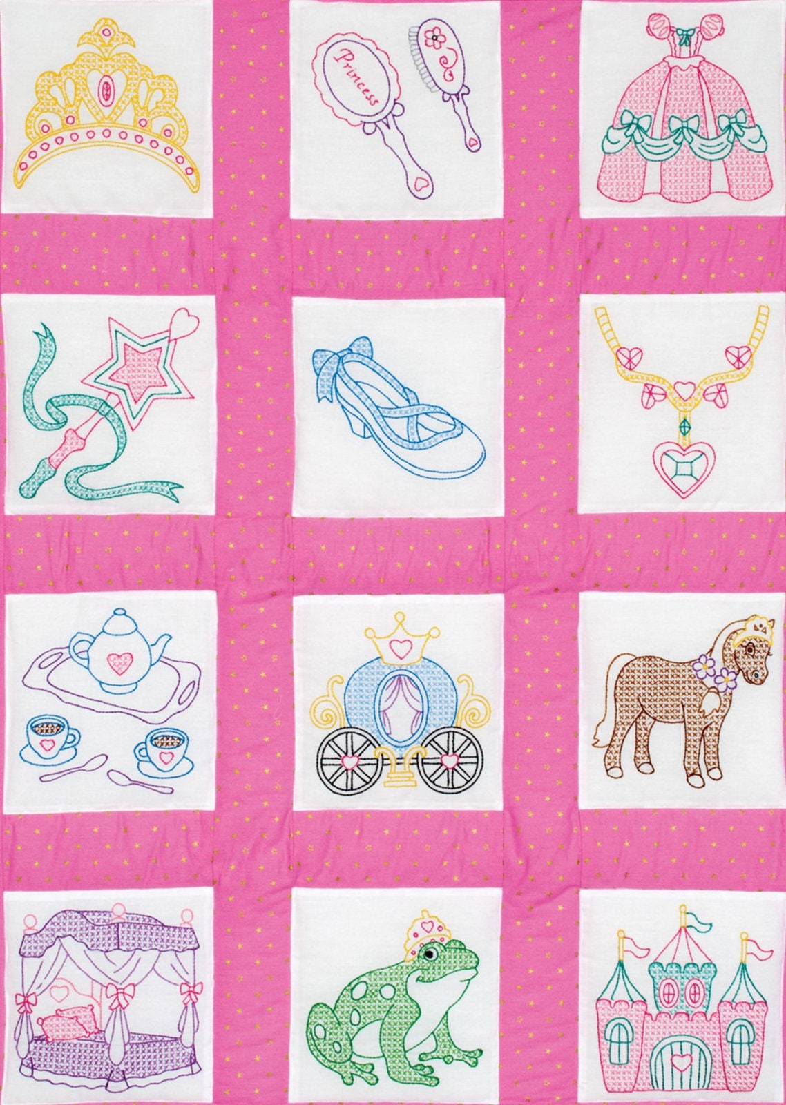 Jack Dempsey Needle Art 9in Princess Quilt Blocks