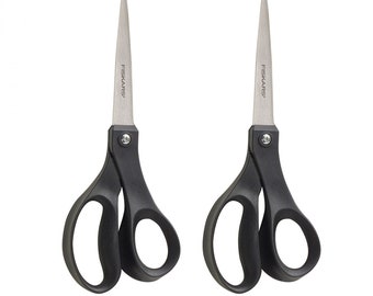 Fiskars Recycled 8 Inch All Purpose Scissors Black 2 Pack 150810-1002