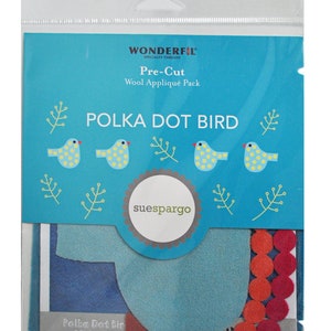 Sue Spargo Pre-Cut Wool Applique Pack- Polka Dot Bird Colorway 3