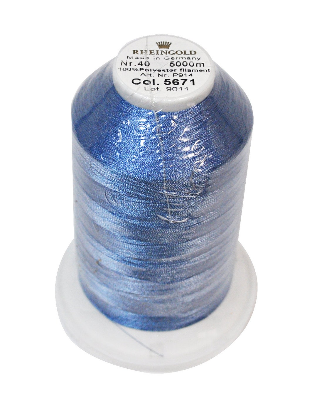 Polyester Embroidery Thread, Blue Iris, 5000m cone