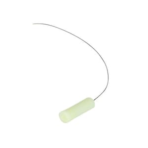 May include: A single-use, thin, wire-like tool with a cylindrical, pale green handle. The tool is curved and appears to be made of metal and plastic. The handle is smooth and rounded.