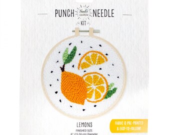 Needle Creations Lemons 6 Inch Punch Needle Kit