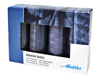 Mettler 4 Spool Thread Set Denim Doc