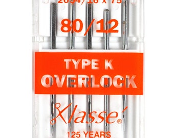 Klasse Serger Type K Overlock Size 80/12 Needles 5 Pack