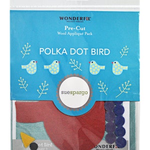 Sue Spargo Pre-Cut Wool Applique Pack- Polka Dot Bird Colorway 2
