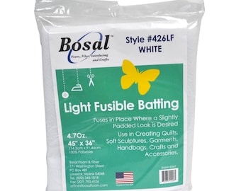 Bosal Single Sided Light Fusible Batting 4.7oz 45in x 36in 426LFB