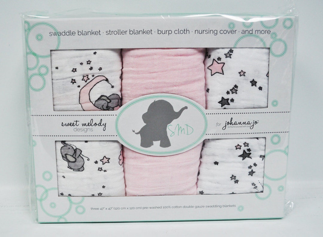 3 Finished Embrace Pink Stars Swaddles Etsy