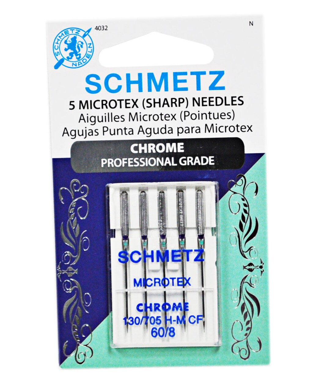 Schmetz Chrome Microtex Needles 5 Count Size 60/8 - Etsy