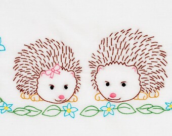 Jack Dempsey Needle Art Hedgehogs Childrens Pillowcase