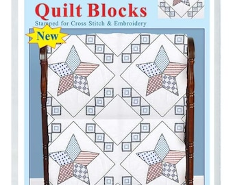 Jack Dempsey Blocchi Trapunta Stars Bianchi 22,9cm – Confezione Da 12 Per Quilt