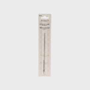 May include: A Bohin Trapunto Needles Kit in a clear plastic package. The package has the Bohin logo and product information printed in black. The needles are 6 inches (15.24 cm) long. The package is on a light gray background.