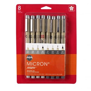 Sakura Pigma Micron Light Cool Gray and Cool Gray Pens 8 Pack