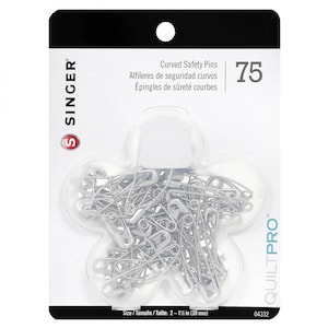 Curved Safety Pins in a Flower Case 75ct Curved Safety Pins in a Flower Case 75ct