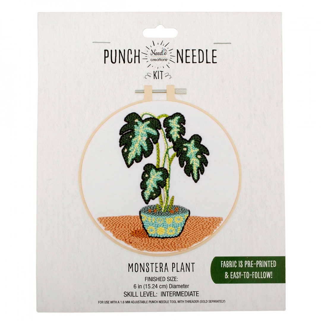 Needle Creations Monstera Plant Punch Needle Kit - Etsy