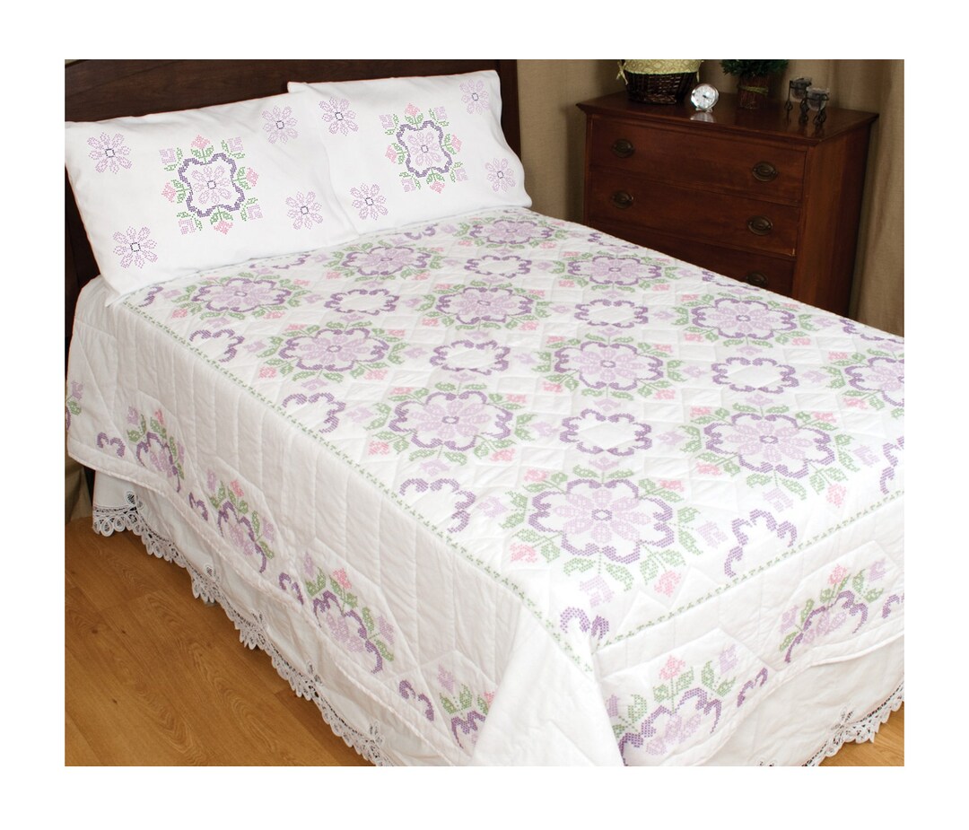 Jack Dempsey Stamped for Cross Stitch Colonial Quilt 770282 Etsy