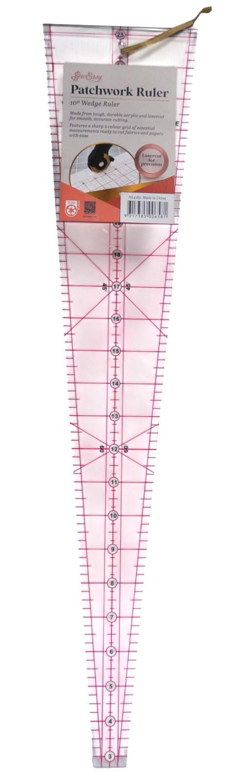 Wage Ruller Sew Easy 22 1/2 X 4 7/8 10 Degree Patchwork Wedge Ruler NL4185 - Etsy
