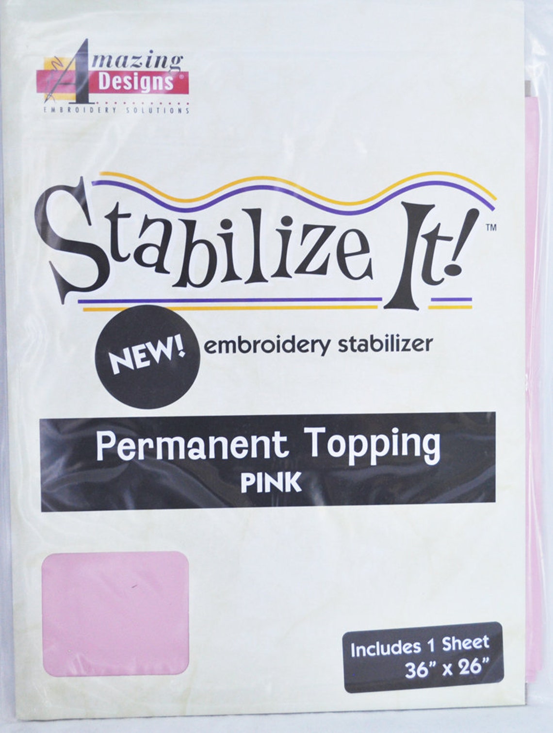 Stabilize It Embroidery Stabilizer. Permanent Topping Pink 1yd Etsy