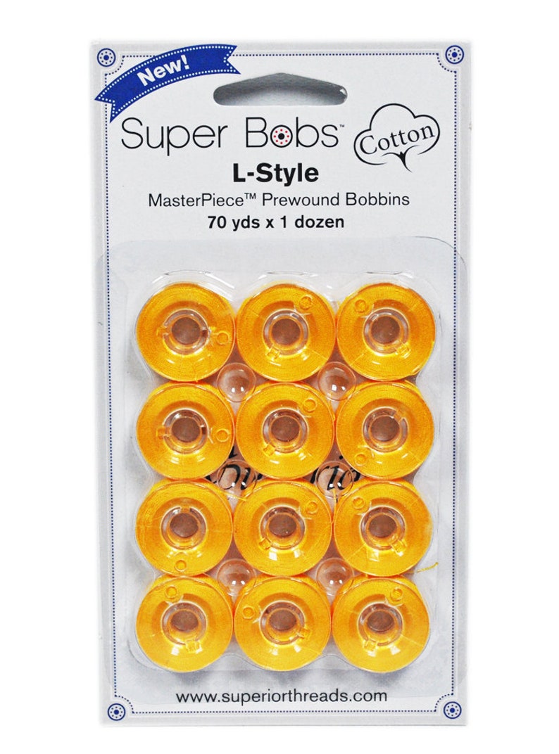 Super Bobs MasterPiece Cotton 70yd Prewound Bobbins 12ct L-Style Soleil