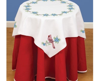 Cardinals Table Runner *pre-printed/stamped Cross Stitch & Embroidery ...