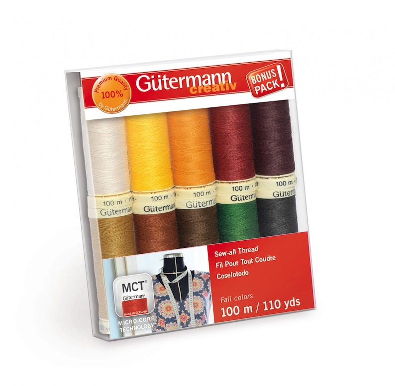 Gutermann Sew-all Thread 10 Spools 10 Colors 100m Fall - Etsy