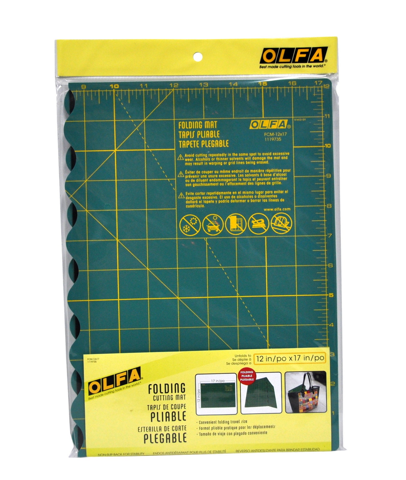 Olfa Gridded Cutting Mat Set 23X70 Clipped