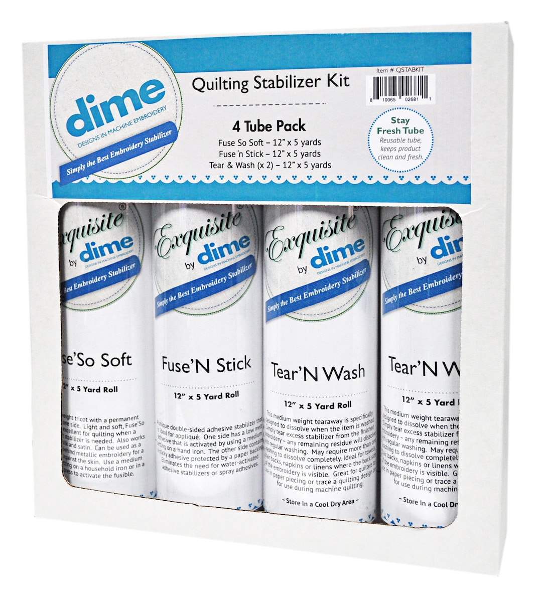 Exquisite Quilting Stabilizer Kit Four Tube Pack Etsy