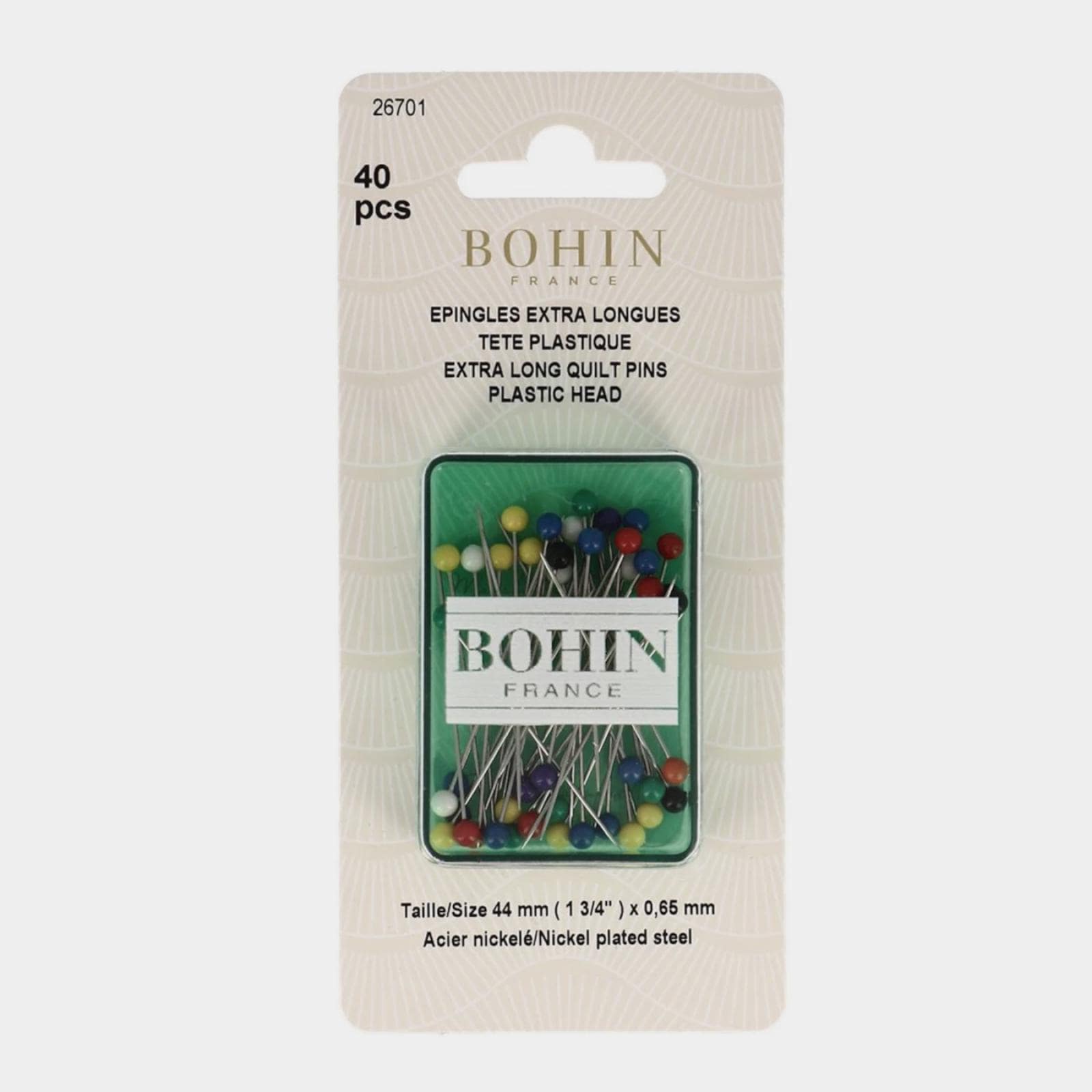 Extra Long R Pin BOHIN Extra Long Plastic Head Quilting Pins Size 28 1-3/4 Inch 40ct ...