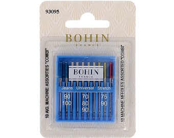 Bohin Sewing Machine Needles Jeans Universal and Stretch Assorted Sizes 10ct