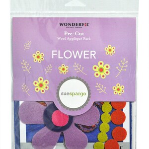 Pakket Sue Spargo voorgesneden wollen appliqué - bloemenkleuren 2