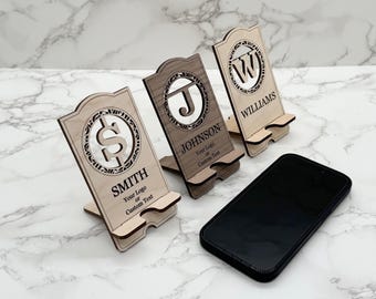 Monogram Phone Stand, Personalized Charging Stand Christmas Gift