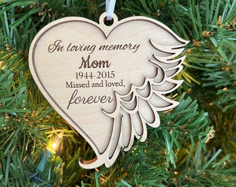 Personalized Angel Heart Remembrance Ornament