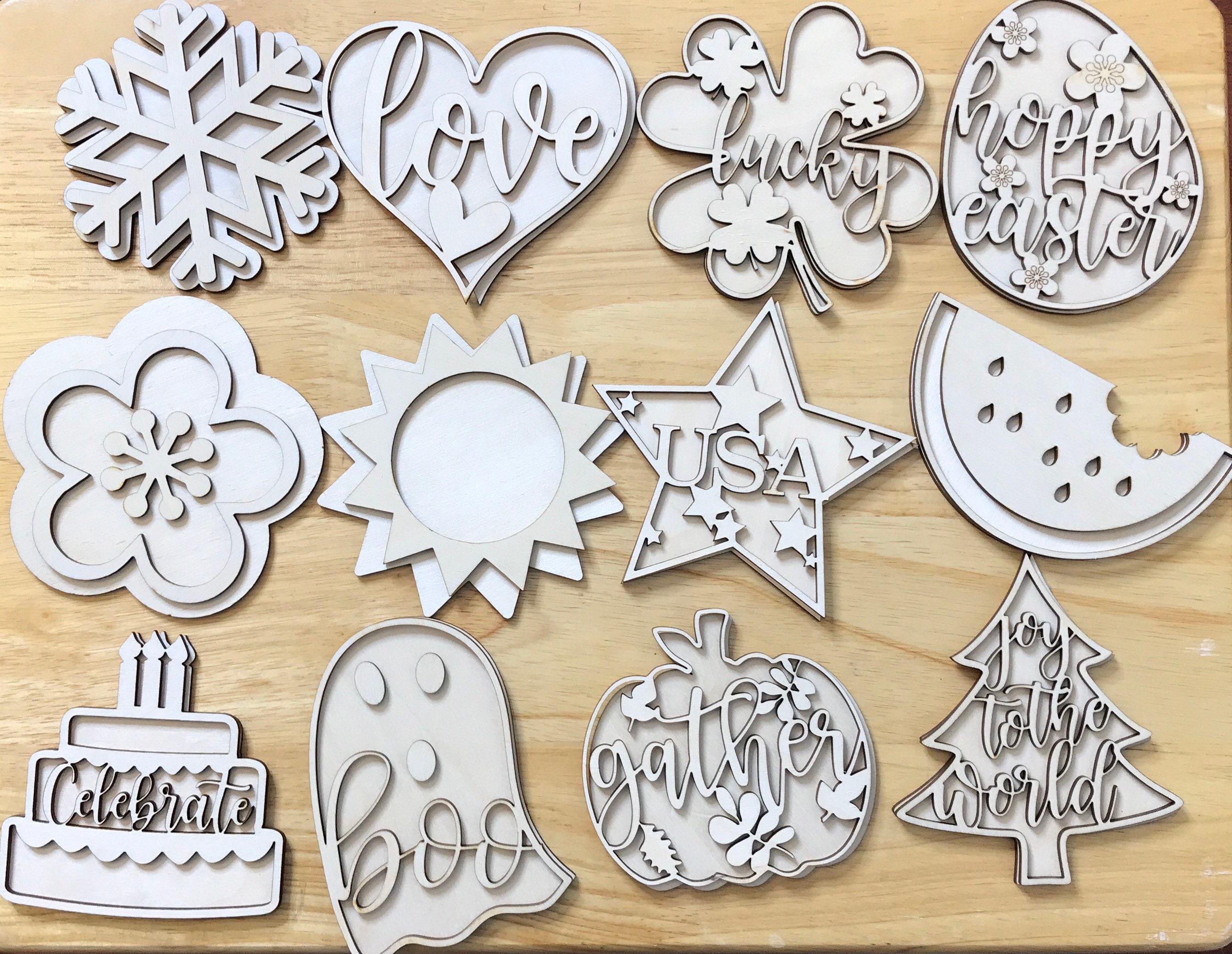 Interchangeable Holiday 4” Unpainted Piece