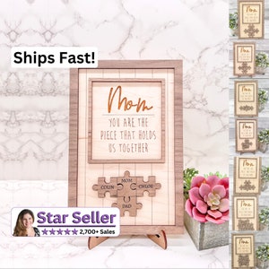 Mom Puzzle, Personalized Gift for Mom, Mother’s Day, Mom Birthday, Mom You are the Piece that Holds us Together Puzzle