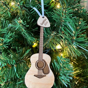 Acoustic Guitar Ornament with Personalized Pick