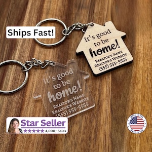 Bulk Branded Realtor Keychains - Closing Keychain - Open House Marketing - Home Builder Keychains - Closing Key Gift
