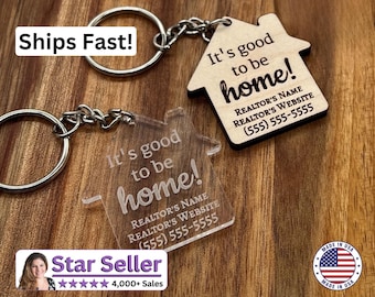 Bulk Branded Realtor Keychains - Closing Keychain - Open House Marketing - Home Builder Keychains - Closing Key Gift